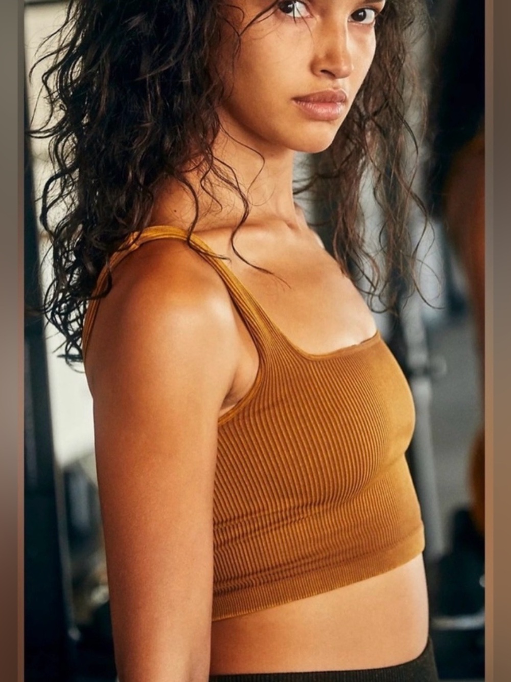 NWOT FP Movement Happiness Runs Square Neck Crop Top - High Atlas